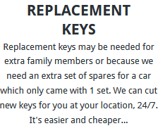 Replacement Keys Bolton